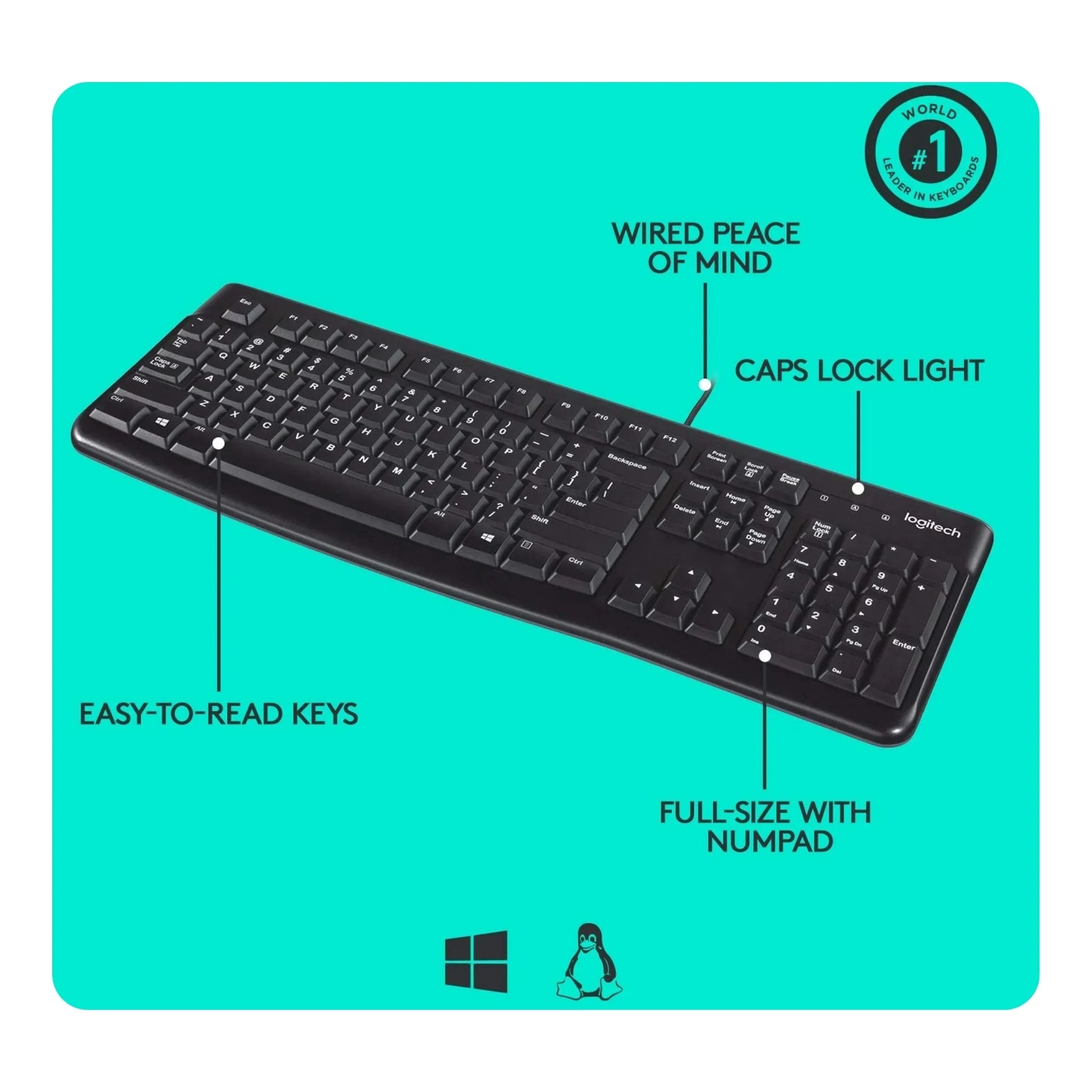 LOGITECH K120 WIRED KEYBOARD-3