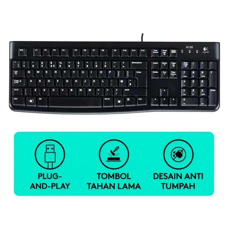 LOGITECH K120 WIRED KEYBOARD-4