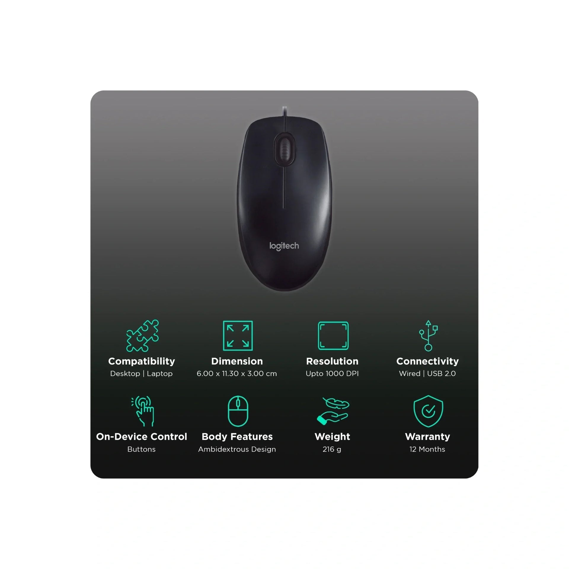MOUSE LOGITECH M90 USB