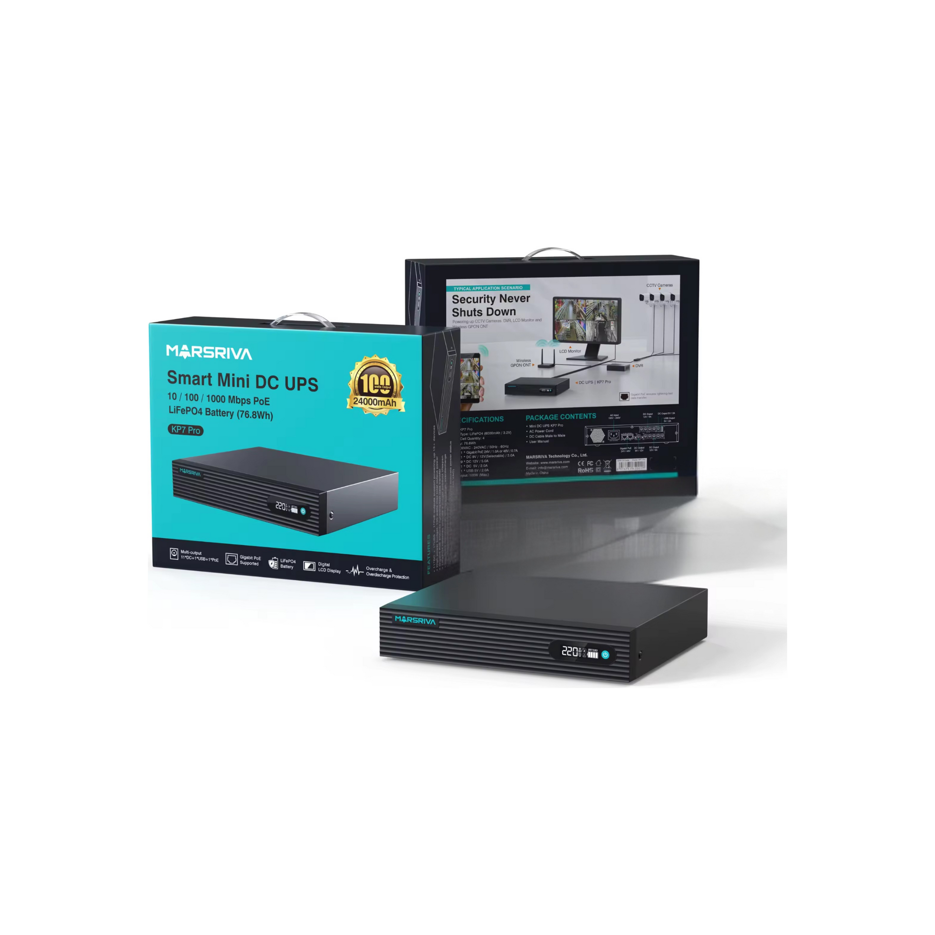 Marshriva 24000 MAH LIFEPO4 Smart DC UPS